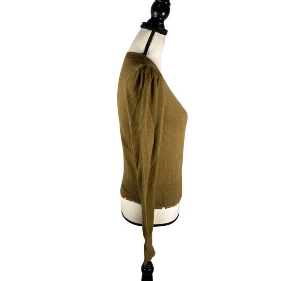 Isabel Marant Étoile Klea Sweater S Olive Wool blend pleated padded shoulder - Picture 5 of 15